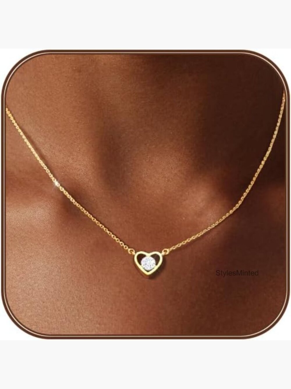 Gold Heart Pendant Necklace Hypoallergenic Dainty Layering Gift